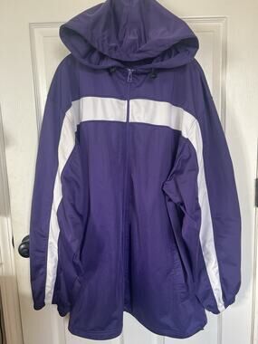 Badger Sport Men's 3XL Purple White Colorblock Full Zip Hooded Jacket